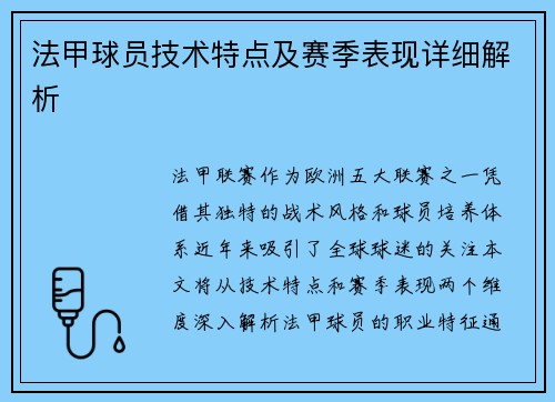 法甲球员技术特点及赛季表现详细解析